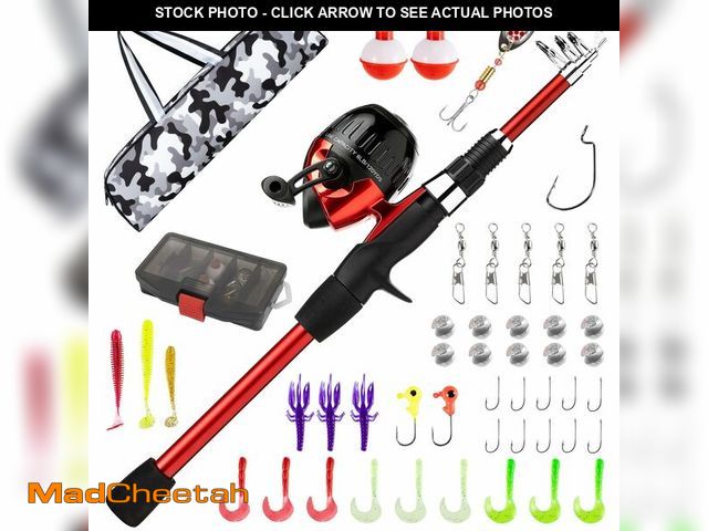 Lot 74-14274148 - WIDDEN Kids Fishing Pole, Youth Fishing Rod and Reel Combo - Telescopic Portable Fishing Pole with T...