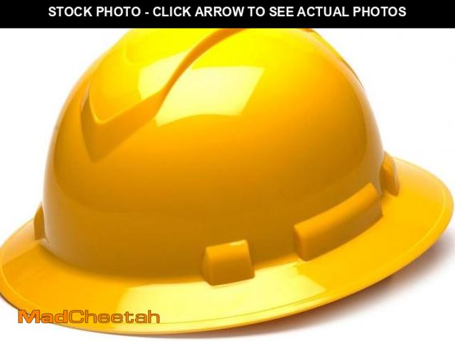 Lot 74-12330851 - Pyramex Ridgeline Full Brim Hard Hat 4 Point Ratchet Yellow - UNUSED