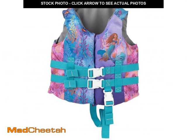 Lot 74-12121612 - SwimWays The Little Mermaid Life Jacket, US Coast Guard Approved Life Vest Kids Swim Vest, Pool Floa...