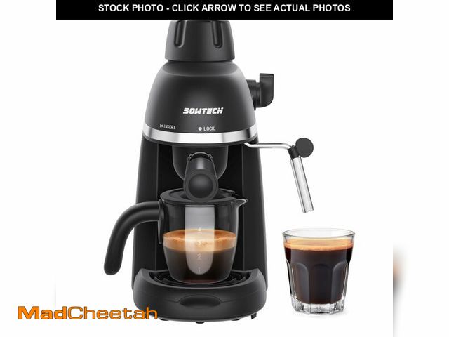 Lot 74-14432051 - SOWTECH Coffee Machine, 3.5 Bar Espresso Cappuccino Machine with Milk Frother, 1-4 Cup Portable Coff...