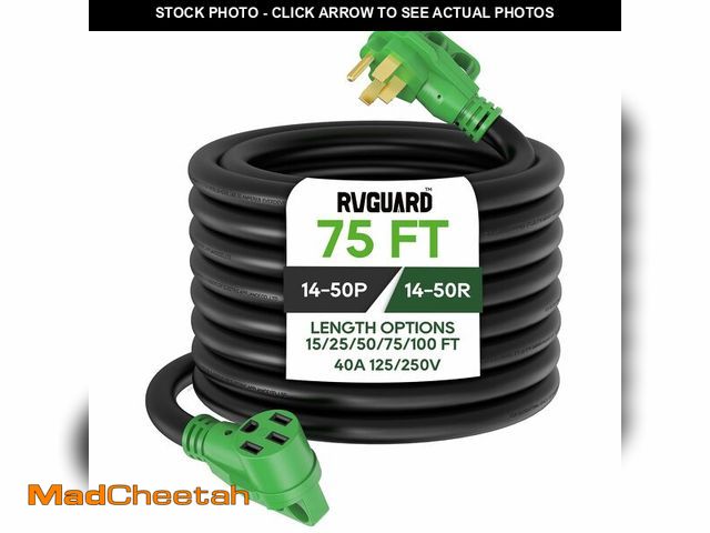 Lot 74-12774711 - RVGUARD 40 Amp 75 Foot RV/EV Extension Cord, NEMA 14-50P/R Heavy Duty Extension Cord with LED Power ...