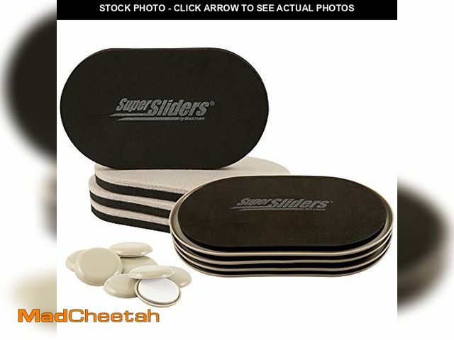 Lot 74-12829236 - (MISSING ONE SELF STICK ) Super Sliders 9 1/2" x 5 3/4" Reusable XL Heavy Furniture Moving Sliders f...