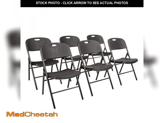 Lot 74-12164865 - Amazon Basics Folding Plastic Chair, 350-Pound Capacity, Black, 6-Pack - UNUSED