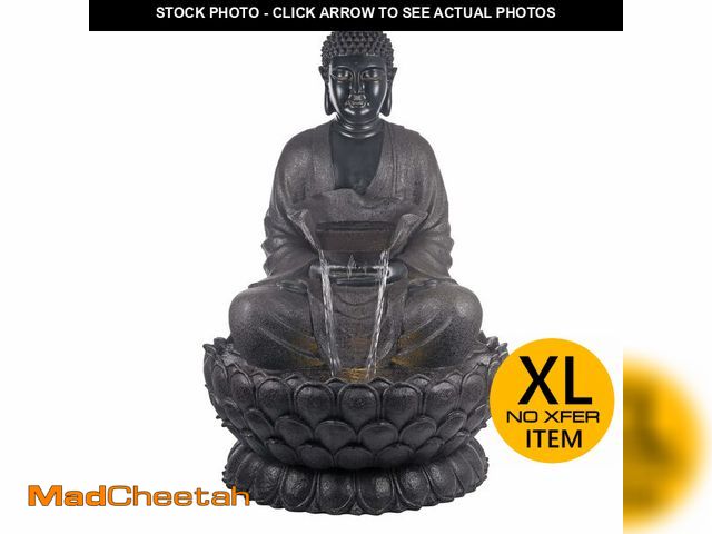 Lot 74-13789743 - Alpine Corporation WIN1170 53" Outdoor Floor Calming Buddha Statue Waterfall Fountain Ã¢â¬â Reali...