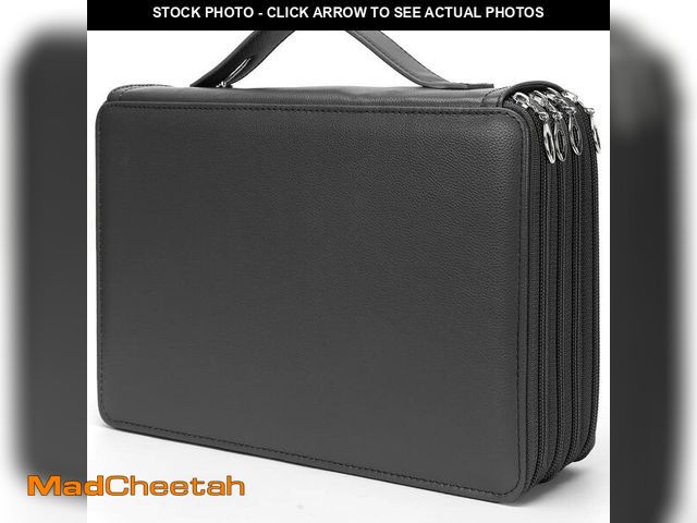 Lot 74-12718644 - Vomgomfom Colored Pencil Case - 200 Slot Pencil Holder with Zipper Closure Deluxe PU Leather Large C...