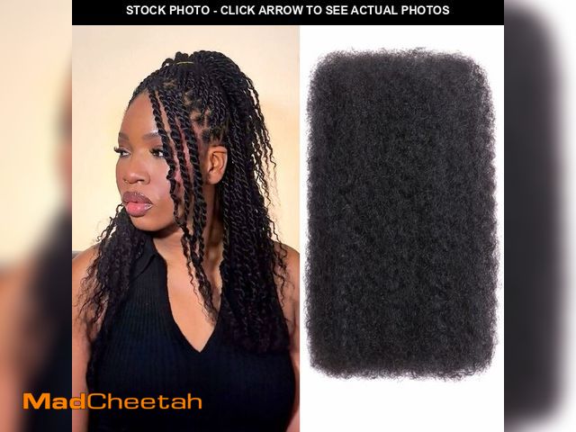 Lot 74-12677395 - Afro Kinkys Bulk Human Hair -16 Inch 50g 4c Kinky Curly Bundles Human Braiding Hair For Mini Twist/D...