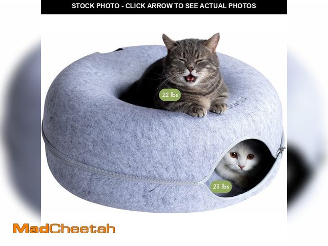 Lot 74-13066713 - Cattasaurus Peekaboo Cat Cave Donut for Multiple &amp; Large Cats up to 30-45 lbs, 3-in-1 Self Warmi...