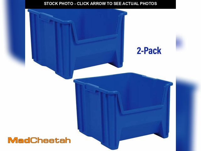 Lot 74-14259874 - Akro-Mils Stak-N-Store 13018, Large Storage Bins, Stackable Heavy Duty Containers, 17.5"x12.5"x11.5"...
