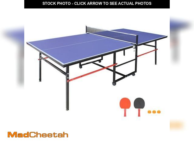 Lot 74-12493884 - OOTDAY 8ft Table Tennis Table Foldable &amp; Portable Ping Pong Table Set for Indoor &amp; Outdoor G...