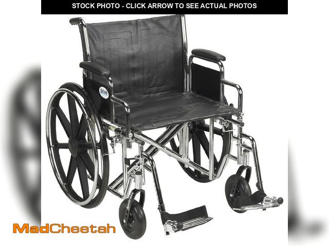 Lot 74-12658825 - Drive Medical Sentra EC Heavy Duty Wheelchair, Detachable Desk Arms, Swing Away Footrests, 24" Seat ...