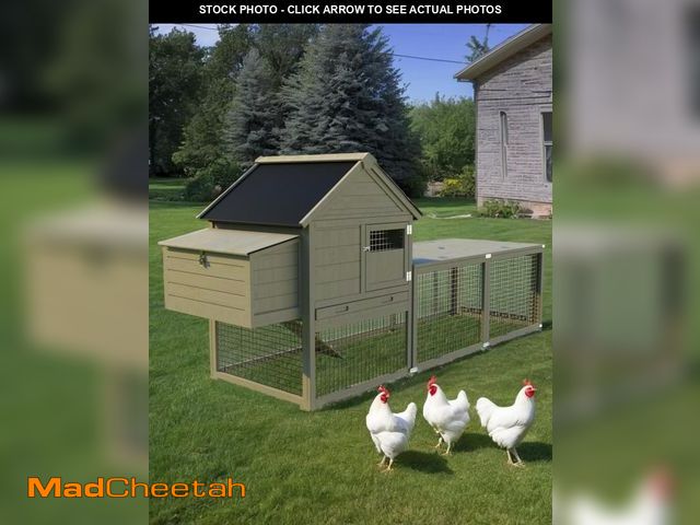Lot 74-12071392 - Hipicute Wooden Poultry Cage for 3-5 Chickens, 109in Chicken Coop with Run, Outdoor Hen Coop with Wa...