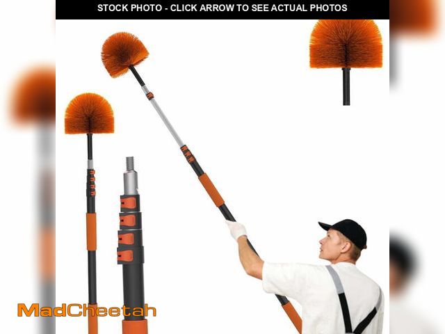 Lot 74-14435531 - LAANPOLE 20FT Reach Cobweb Duster with Extension Pole, Spider Web Brush for Cleaning Extendable, Pro...