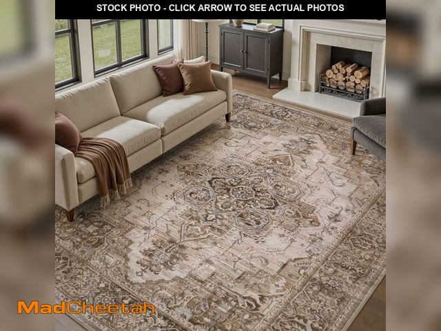 Lot 74-13710288 - PADOOR-Area Rug 8X10 Rugs for Living Room-Vintage Soft Brown Rugs for Bedroom-Machine Washable Non S...