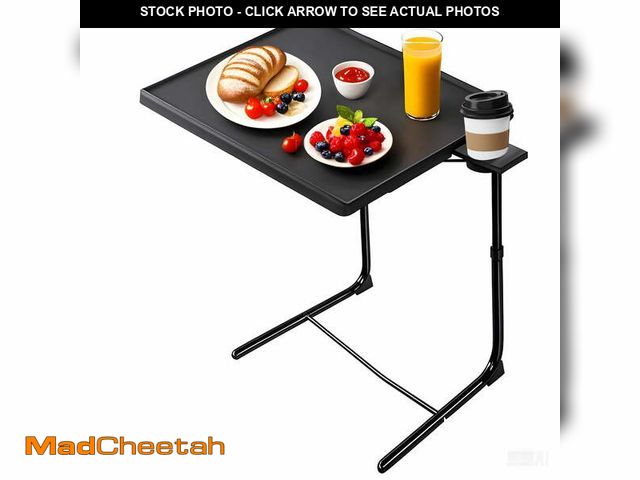 Lot 74-12836254 - TV Tray Table, WLRETMCI Folding TV Dinner Table ,Portable 6 Height &amp; 3 Tilt Angles Adjustable Ta...