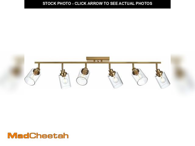 Lot 74-14204440 - MELUCEE 6 Light Bathroom Vanity Light Fixtures Multi-Directional Rotating Track Lighting Kit Brass, ...