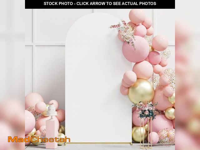 Lot 74-12050838 - Minetom 6FT Wedding Arch Backdrop Stand with Spandex Arch Cover, Metal Arch Backdrop Stand for Birth...