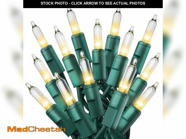 Lot 74-12976748 - PREXTEX 200 Count Clear Christmas Tree Lights - 40 ft Warm Fairy String Lights with Green Wire - Ind...