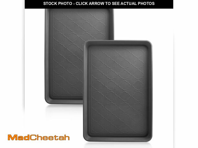 Lot 74-13563771 - Boot Tray for Entryway Indoor, Heavy Duty Shoe Mat Tray 2 Packs, 23"x15.5" Waterproof Shoe Trays wit...