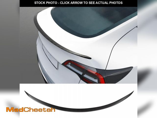 Lot 74-12414345 - Real Carbon Fiber Rear Spoiler with Center Console Wrap Cover Kit Screen Protector Frame Compatible ...