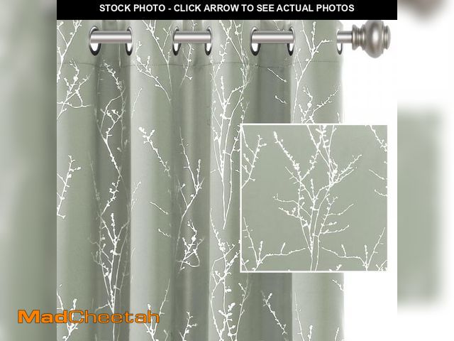 Lot 74-12307435 - H.VERSAILTEX Blackout Curtains for Bedroom Foil Print Twig Tree Branch Thermal Insulated Grommet Cur...