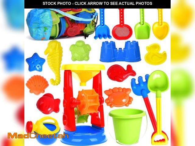 Lot 74-12303929 - Beach Toys, 19 Piece Sand Toys Set Kids Sandbox Toys Includes Water Wheel Beach Tool Kit Bucket Wate...