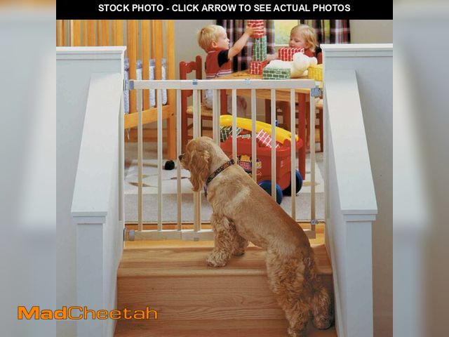 Lot 74-13042465 - Toddleroo by North States - Stairway Swing Wooden Baby Gate: Wood Baby Gate for Stairs - Adjustable ...