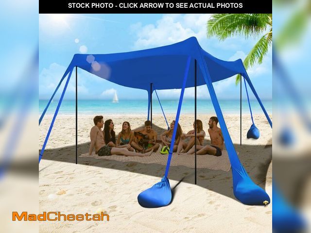 Lot 74-14265124 - besuhot Beach Tent Sun Shelter 10x10FT Beach Shade Canopy with 8 Sandbags, UPF 50+ Protection Beach ...