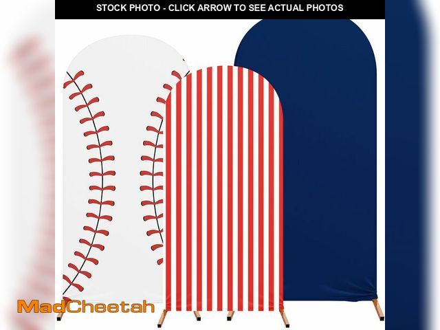 Lot 74-12458556 - RimCereal 3 Set Baseball Theme Arch Backdrop Stand Covers Sport Background Arched Stretchy Fabric Ba...