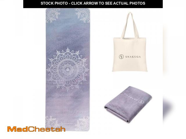Lot 74-12121083 - SNAKUGA Travel Yoga Mat, Non Slip Exercise Suede Mat with Carry Bag, All-Purpose Fitness Mat with Hi...