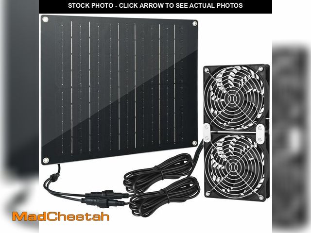 Lot 74-14272499 - Solar Powered Fan, 30W Large Solar Fan, Equipped with Two IPX7 Waterproof Fans, Suitable for air Ven...