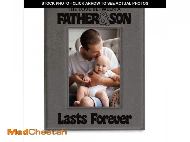 Lot 74-12308670 - KATE POSH The Love Between a Father &amp; Son is Forever Engraved Leather Picture Frame, Father of T...