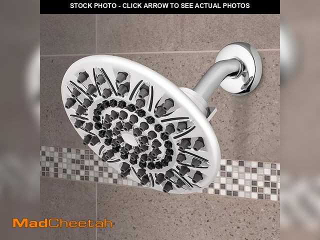 Lot 74-12518088 - Waterpik 8-Spray Patterns with 1.8 GPM 7 in. Wall Mount Rain Fixed Shower Head in Chrome - USED
