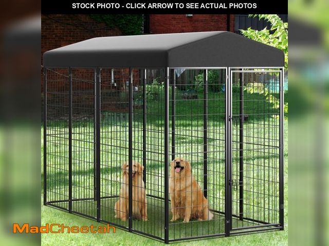 Lot 74-12403322 - Anyask Universal Heavy Duty Large Metal Dog Kennel Playpen with Sun/Rain Proof Top for Dog Cat Duck ...
