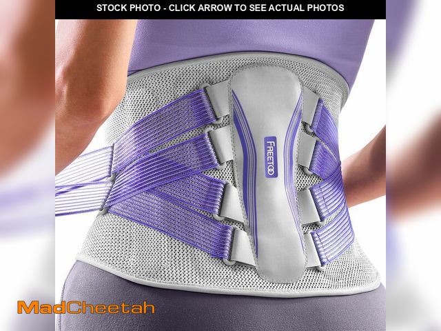 Lot 74-14267276 - FREETOO Back Brace for Lower Back Pain Women with Bionic Support System, Adjustable Knitted Lumbar S...