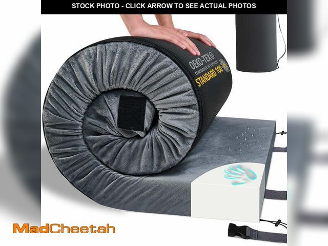 Lot 74-12832434 - L'AGRATY 3" Memory Foam Camping Mattress Pad, Portable Sleeping Pad for Adult, Waterproof Roll Up Ma...