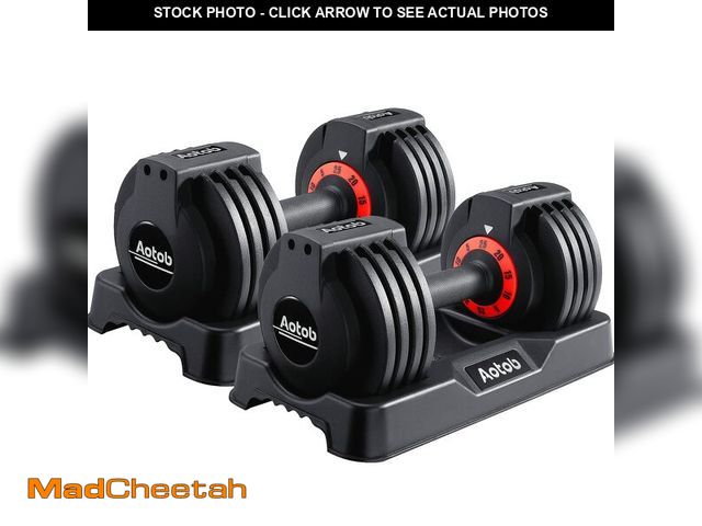 Lot 74-12564329 - *SEE DETAILS* AOTOB 25 lbs (Pair) Adjustable Dumbbell Set, Dumbbells Adjusted Weight with Anti-Slip ...