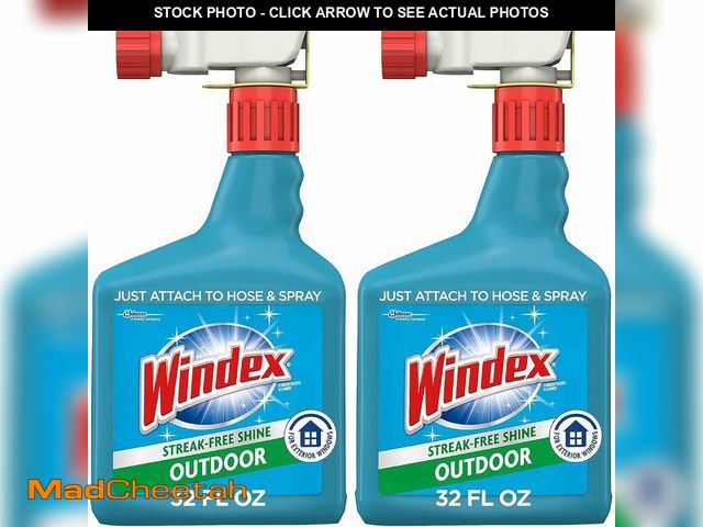 Lot 74-14349820 - Windex Outdoor Window and Glass Cleaner for Hose Ammonia Free, Concentrated Formula for Deep Outdoor...