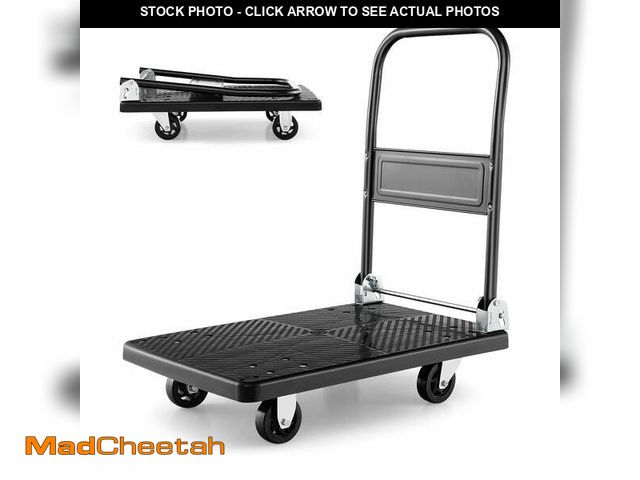 Lot 74-12679784 - Costway Folding Push Cart Dolly Platform Hand Truck with 360Â° Swivel Wheels 440LBS Capacity - UNUSE...