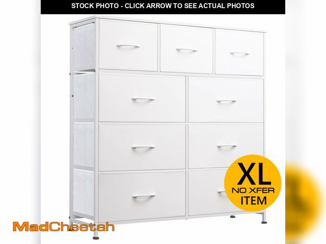 Lot 74-12571605 - WLIVE 9-Drawer Dresser, Fabric Storage Tower for Bedroom, Hallway, Closet, Tall Chest Organizer Unit...
