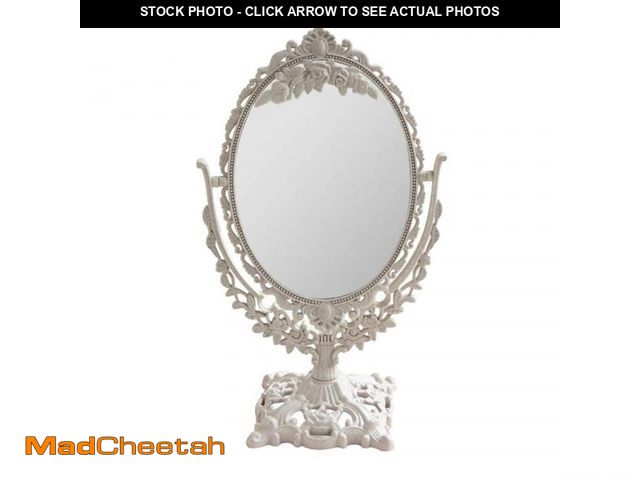 Lot 74-11546575 - ARTIBETTER Vintage Elegant Tabletop Retro Princess Double-Sided Oval Beige Desk Mirror - UNUSED