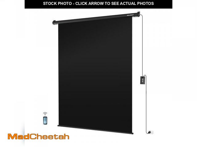 Lot 74-12515839 - RAUBAY Motorized Pull Down Black Screen Backdrop - 59.8" x 86.6" Collapsible Wall-Mount Background f...