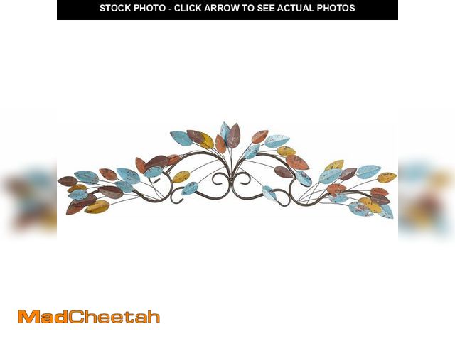 Lot 74-12632910 - Deco 79 Metal Leaf Home Wall Decor Wall Sculpture, Wall Art 43" x 2" x 10", Multi Colored - UNUSED