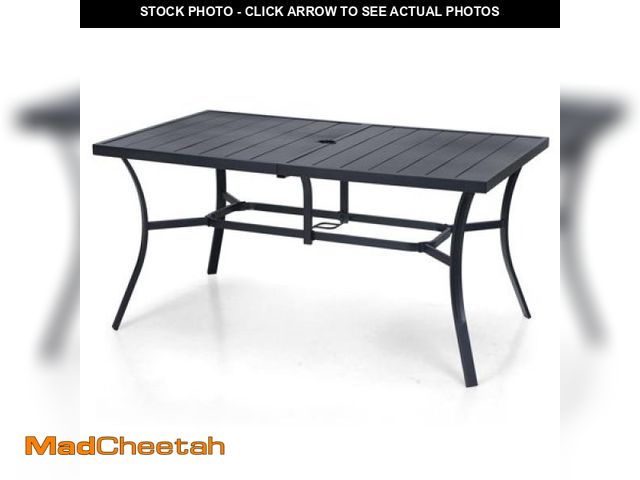 Lot 74-12174205 - (MISSING METAL BARS,CONNECTOR,HARDWARE) MF Studio 6-Person Outdoor Rectangular Metal Dining Table wi...