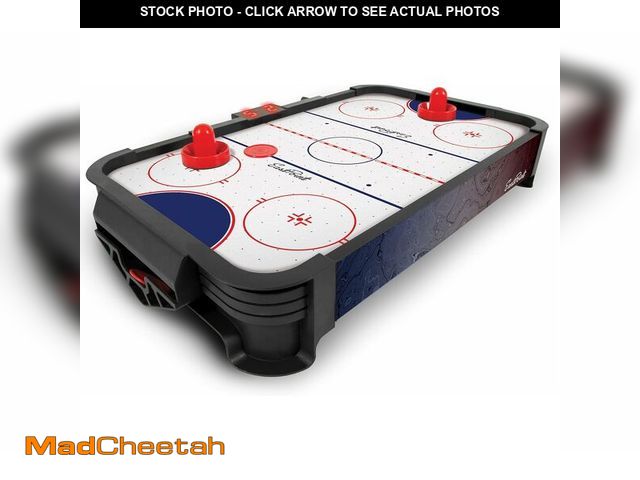 Lot 74-14305516 - EastPoint Tabletop Air Hockey Table Pro - Black &amp; White - LED Scoreboard for Hockey Game - Inclu...