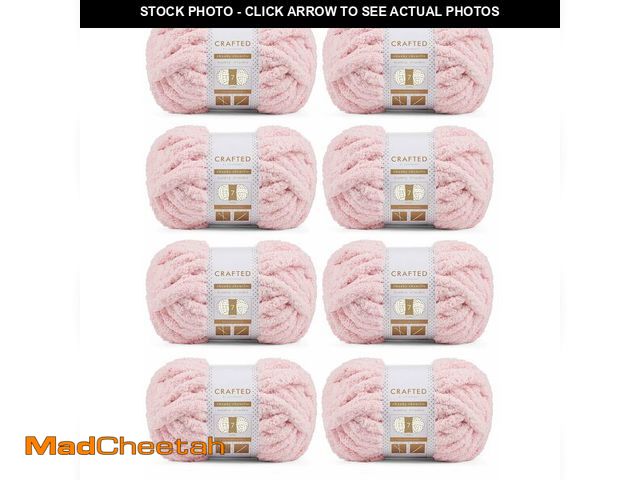 Lot 74-13623556 - Crafted By Catherine Chunky Chenille Yarn - 8 Pack (8 oz / 227 g, 31.7 Yards Each Skein), Light Pink...