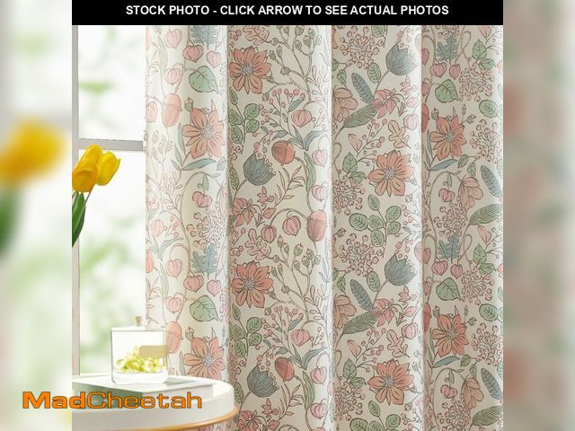 Lot 74-13716195 - jinchan Nursery Curtains 95% Blackout Pink 63 Inch Long Floral Curtains for Girls Room, Farmhouse Dr...