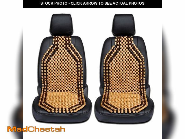 Lot 74-14434312 - Zento Seat Beads Bead Seat Covers for Cars 2 Pieces of Natural Wooden Beads Back Massage Cushion, Ba...