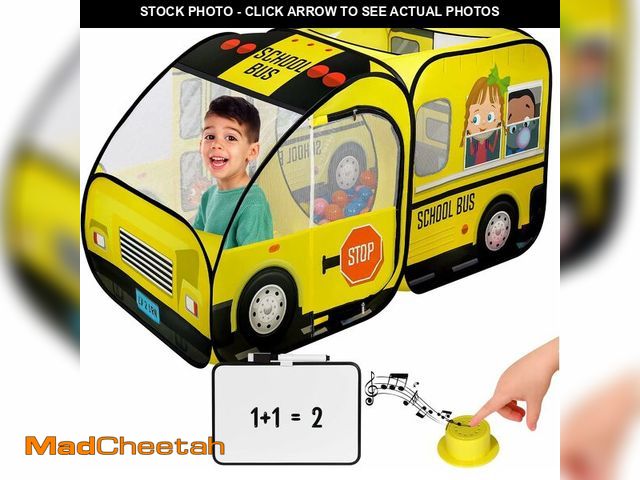 Lot 74-10902794 - Kiddzery School Bus Pop Up Kids Play Tent - Tents with Sound Play Button for Toddler &amp; Up - Girl...