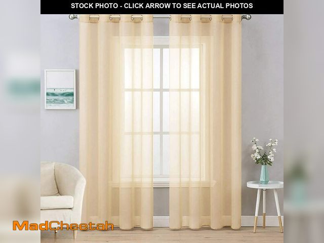 Lot 74-13572192 - MIULEE 2 Panels Solid Color Sheer Curtains 72 Inch Length Elegant Grommet Window Voile Panels/Drapes...