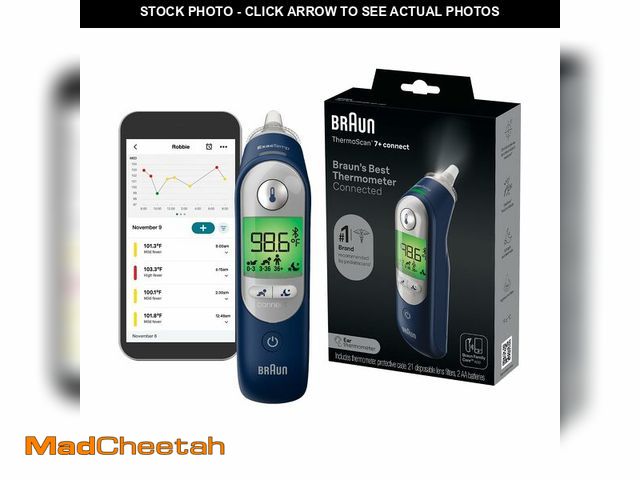 Lot 74-12699012 - Braun ThermoScan 7+ Connect Digital Ear Thermometer - Family Care App Compatible, Age Precision Tech...